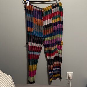 Colorful Striped Pants XL Hippie Boho
